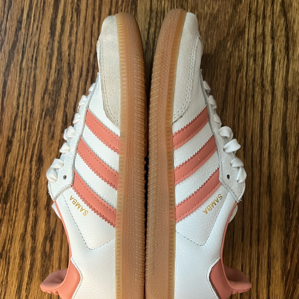 adidas Samba OG Women's Sneakers - White and Coral - Picture 7 of 7